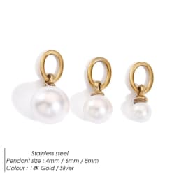 ZHENL Fashionable Round Pearl Pendant Women's Three-Piece Set Elegant Simple Design Luxury Feel DIY Jewelry Accessories