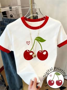 Ladies' Casual Striped Printed Short Sleeved Fashionable Simple Italian Graphic T-Shirt Vacation Tee Summer Women'S T-Shirt