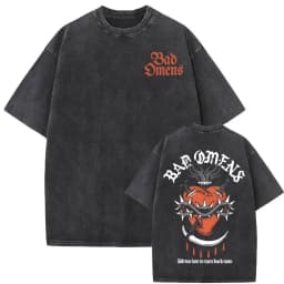 Bad Omens Do You Feel Love Tour 2026 Vintage Washed T Shirt Gothic Rock Band Concert Tshirts Men Women Fashion Oversized T-shirt