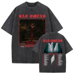 Bad Omens Do You Feel Love Tour 2026 Vintage Washed T Shirt Gothic Rock Band Concert Tshirts Men Women Fashion Oversized T-shirt