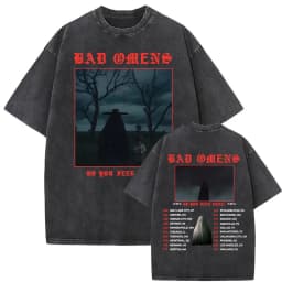 Bad Omens Do You Feel Love Tour 2026 Vintage Washed T Shirt Gothic Rock Band Concert Tshirts Men Women Fashion Oversized T-shirt