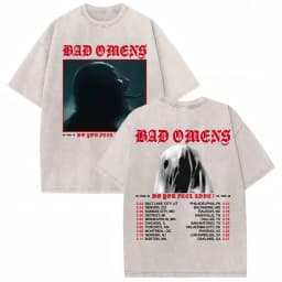 Bad Omens Do You Feel Love Tour 2026 Vintage Washed T Shirt Gothic Rock Band Concert Tshirts Men Women Fashion Oversized T-shirt