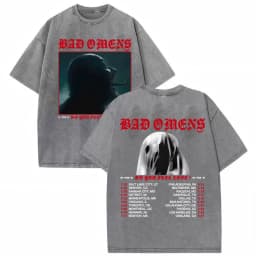 Bad Omens Do You Feel Love Tour 2026 Vintage Washed T Shirt Gothic Rock Band Concert Tshirts Men Women Fashion Oversized T-shirt