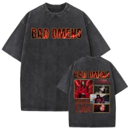 Bad Omens Do You Feel Love Tour 2026 Vintage Washed T Shirt Gothic Rock Band Concert Tshirts Men Women Fashion Oversized T-shirt