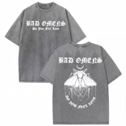 Bad Omens Do You Feel Love Tour 2026 Vintage Washed T Shirt Gothic Rock Band Concert Tshirts Men Women Fashion Oversized T-shirt