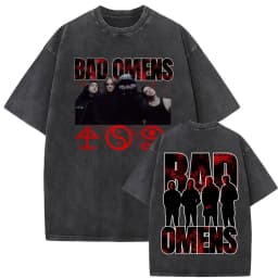 Bad Omens Do You Feel Love Tour 2026 Vintage Washed T Shirt Gothic Rock Band Concert Tshirts Men Women Fashion Oversized T-shirt