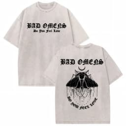 Bad Omens Do You Feel Love Tour 2026 Vintage Washed T Shirt Gothic Rock Band Concert Tshirts Men Women Fashion Oversized T-shirt