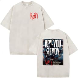 Korn Tour 2026 Merch Vintage Washed T Shirt Fan Gifts Metal Gothic Rock Band T Shirts Men Casual Oversized Short Sleeve T-shirt