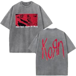 Korn Tour 2026 Merch Vintage Washed T Shirt Fan Gifts Metal Gothic Rock Band T Shirts Men Casual Oversized Short Sleeve T-shirt
