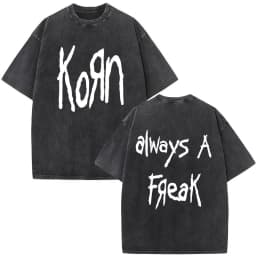 Korn Tour 2026 Merch Vintage Washed T Shirt Fan Gifts Metal Gothic Rock Band T Shirts Men Casual Oversized Short Sleeve T-shirt