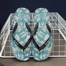 Hawaii Print Slippers Men Flip Flops Beach Sandals Non-Slip Flat Shoes Casual Slipper Indoor House Shoes for Men Outdoor Slides