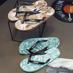 Hawaii Print Slippers Men Flip Flops Beach Sandals Non-Slip Flat Shoes Casual Slipper Indoor House Shoes for Men Outdoor Slides
