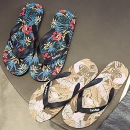 Hawaii Print Slippers Men Flip Flops Beach Sandals Non-Slip Flat Shoes Casual Slipper Indoor House Shoes for Men Outdoor Slides