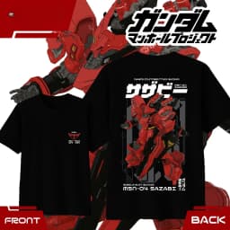 Anime GUNDAM MSN-04 Sazabi Pure Cotton T-shirt 2026 Summer Men's and Women's Fashion Casual Short Sleeved Top Streetwear