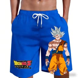 2026 New Dragon Ball Goku Ultra Instinct Anime Print Beach Shorts Casual Loose Family Matching Outfits Summer Quick Dry Sports