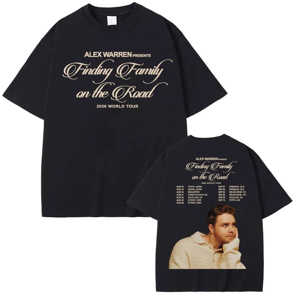 Alex Warren Finding Family on The Road 2026 World Tour Graphic Tee Shirt Men Women Harajuku Retro Short Sleeve Oversized T-shirt