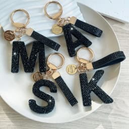26-Letter Creative Rhinestone Keychain, Cross-Border Trendy Bag Charm & Car Key Accessory