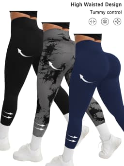 3 Pack Super Soft Leggings for Women, High Waisted Tummy Control No See Through Workout Yoga Running Pants Leggings