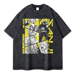 2026 New Roronoa Zoro T-shirts Vintage Washed Anime One P-Piece T-shirt Streetwear Luffy Manga Tops Tees Cotton Summer