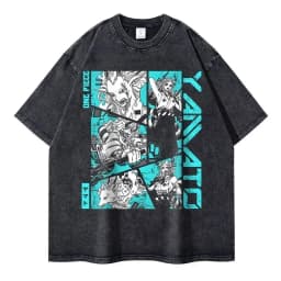 2026 New Roronoa Zoro T-shirts Vintage Washed Anime One P-Piece T-shirt Streetwear Luffy Manga Tops Tees Cotton Summer