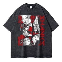 2026 New Roronoa Zoro T-shirts Vintage Washed Anime One P-Piece T-shirt Streetwear Luffy Manga Tops Tees Cotton Summer