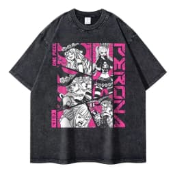 2026 New Roronoa Zoro T-shirts Vintage Washed Anime One P-Piece T-shirt Streetwear Luffy Manga Tops Tees Cotton Summer
