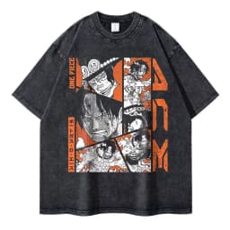 2026 New Roronoa Zoro T-shirts Vintage Washed Anime One P-Piece T-shirt Streetwear Luffy Manga Tops Tees Cotton Summer