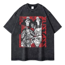 2026 New Roronoa Zoro T-shirts Vintage Washed Anime One P-Piece T-shirt Streetwear Luffy Manga Tops Tees Cotton Summer