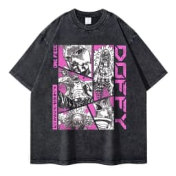 2026 New Roronoa Zoro T-shirts Vintage Washed Anime One P-Piece T-shirt Streetwear Luffy Manga Tops Tees Cotton Summer
