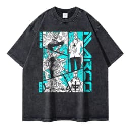 2026 New Roronoa Zoro T-shirts Vintage Washed Anime One P-Piece T-shirt Streetwear Luffy Manga Tops Tees Cotton Summer