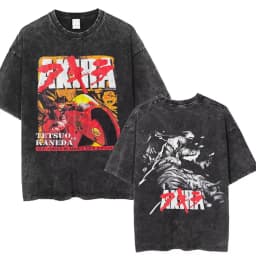 Washed Vintage Anime Akira T Shirts Japanese Science Fiction Cartoon Movie Shima Tetsuo T-shirt Men 90s Manga Oversized T-shirts