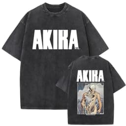 Washed Vintage Anime Akira T Shirts Japanese Science Fiction Cartoon Movie Shima Tetsuo T-shirt Men 90s Manga Oversized T-shirts
