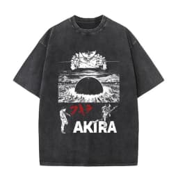 Washed Vintage Anime Akira T Shirts Japanese Science Fiction Cartoon Movie Shima Tetsuo T-shirt Men 90s Manga Oversized T-shirts
