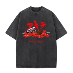 Washed Vintage Anime Akira T Shirts Japanese Science Fiction Cartoon Movie Shima Tetsuo T-shirt Men 90s Manga Oversized T-shirts