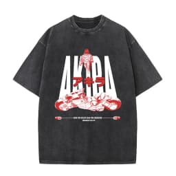 Washed Vintage Anime Akira T Shirts Japanese Science Fiction Cartoon Movie Shima Tetsuo T-shirt Men 90s Manga Oversized T-shirts