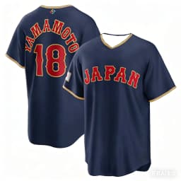 2026 New Japan Baseball Jersey Okamoto 25 Men's Navy WBC Baseball Shirt Short Sleeve Fan Version Sportswear