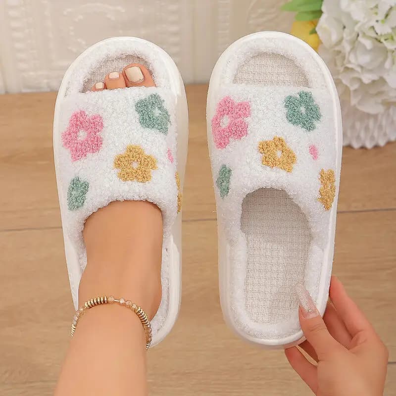 Hemp Platform Women's Slippers House Spring Summer Designer Woman Shoes 2026 Flower Indoor Slides Soft Thick Sole Non-Slip Floor