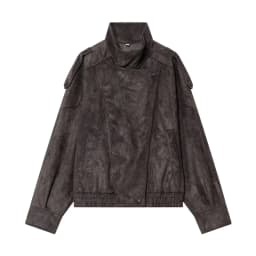 Women's Jacket 2026 New Fashion Spring Long Sleeve Motorcycle Style Jacket Dark Chocolate Color Personality Chic Ladies Outwear