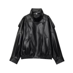 Women's Jacket 2026 New Fashion Spring Long Sleeve Motorcycle Style Jacket Dark Chocolate Color Personality Chic Ladies Outwear