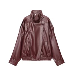 Women's Jacket 2026 New Fashion Spring Long Sleeve Motorcycle Style Jacket Dark Chocolate Color Personality Chic Ladies Outwear
