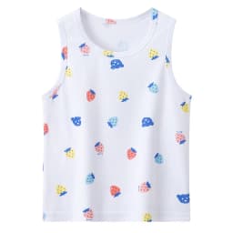 4-Piece Set of Girls' Four Season Comfortable Versatile Vest, Cute Printed Top, Children's Casual Sleeveless T-Shirt, Base Shirt