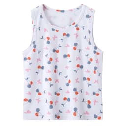 4-Piece Set of Girls' Four Season Comfortable Versatile Vest, Cute Printed Top, Children's Casual Sleeveless T-Shirt, Base Shirt