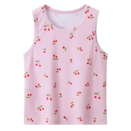 4-Piece Set of Girls' Four Season Comfortable Versatile Vest, Cute Printed Top, Children's Casual Sleeveless T-Shirt, Base Shirt