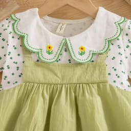 Baby Girl Dress Summer Cotton Flower Collar Short Sleeved Girls Dresses Cartoon Cute Casual Baby Girl Clothing