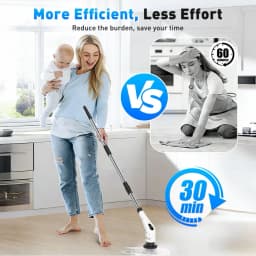 TINSOL 12 in 1 Electric Cleaning Brush with Telescopic Handle, Multifunctional Household Floor and Kitchen Cleaning Tool