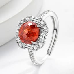 925 Sterling Silver Light Luxury Elegant Dahlia Cut High Carbon Diamond Sugar Cube Ring Women's Jewelry