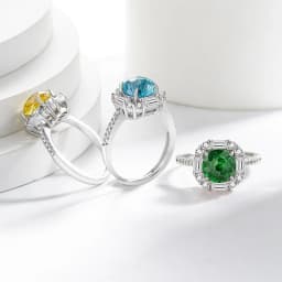 925 Sterling Silver Light Luxury Elegant Dahlia Cut High Carbon Diamond Sugar Cube Ring Women's Jewelry