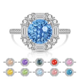 925 Sterling Silver Light Luxury Elegant Dahlia Cut High Carbon Diamond Sugar Cube Ring Women's Jewelry