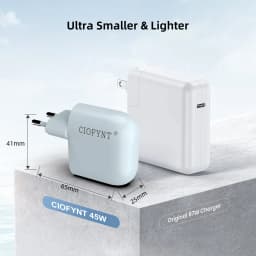 45W GaN PD Fast Charger, Single USB-C Port Mini Wall Charger for iPhone, Samsung Galaxy, Full Series Xiaomi & More