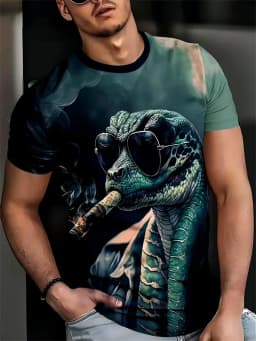 New Fashion Men's Shirts 3D Animal Snake Short Sleeve T-shirt Casual Top Plus Size Hip Hops Clothing Women's Shirts Kids T-shirt